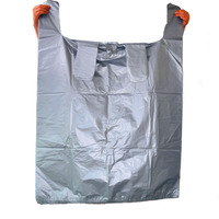 Bolsas de camiseta móviles duraderas gruesas de gran capacidad, chaleco impermeable, bolsa de plástico de mano para empacar ropa, mantas, equipaje
