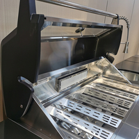 Cuisine extérieure moderne et luxueuse, barbecue encastré en acier inoxydable, barbecue au gaz naturel