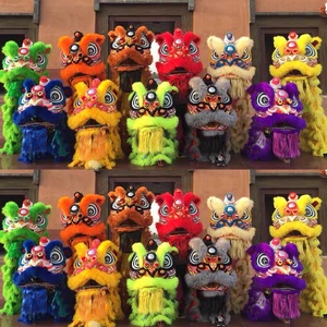 Costume de mascotte authentique pour la danse du lion adulte du Nouvel An <span class=keywords><strong>chinois</strong></span>, en laine et bambou, avec technologie de tissage, lanterne de <span class=keywords><strong>dragon</strong></span>, performance commerciale - Product Image 2