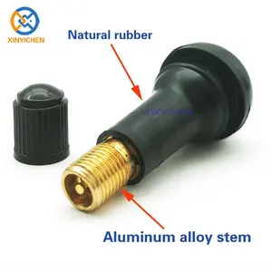 TR413 Rubber Snap-in Tire Valve Stem Tubeless Black Tyre Valves 1.25 Inch Long Universal Schrader Replacement Valve