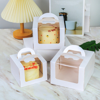 Boîte à gâteaux portable personnalisée de 4 pouces Fenêtre ouverte petite boîte à chocolat au fromage mousse de 6 pouces support boîte à pâtisserie au fromage LOGO personnalisé