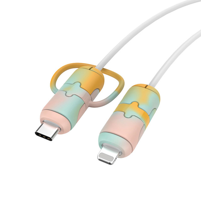 New Port C Cable Protector Usb Line  Cable Case Charger Cartoon Bite Data Line Cover Saver Protector Silicone Phone Cable Sleeve