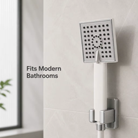 Pommeau de Douche Portable en Plastique ABS Chromé, Triple Mode de Jet, Haute Pression, Économe en Eau, Idéal Appartement