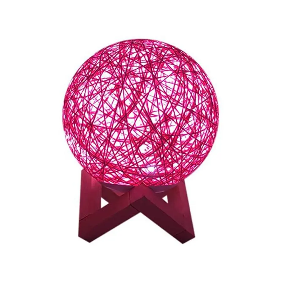 Table Lamp Bedroom Bedside Lamp Creative Simple Night Light Personality Rattan Ball Weaving Round Table Lamp