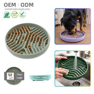 Tigela de Alimentação Lenta para Cães e Gatos em Silicone Ecológico Livre de BPA com Ventosas Antiderrapante e Impermeável para Pequenos Animais - Product Image 1