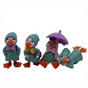 Adorable Figura Miniatura de Pato Amarillo de Resina, Pintada a Mano, con Paraguas y Impermeable, Adornos de Patitos de Dibujos Animados, <span class=keywords><strong>Tema</strong></span> Animal para Hadas - Product Image 4