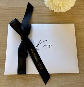 To My Wedding Day Card Diseño personalizado Impresión Regalo al por mayor Gracias Tarjetas de felicitación Boda con cinta de seda - Product Image 4