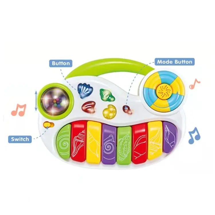 Conch big piano keyboard light instrument toy toddlers images electric musical baby toys with 2 colors