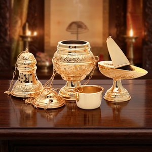 Incensario de Latón Dorado para Iglesia, Utensilio Religioso, Quemador de Incienso Aromático, para Iglesia, Año Nuevo - Product Image 2