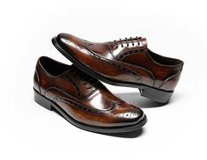 Zapatos de Hombre de Alta Gama, de Piel Auténtica, con Punta Redonda, Grabados, Formales, Casuales, Impermeables, para Otoño y Todas las Estaciones - Product Image 6