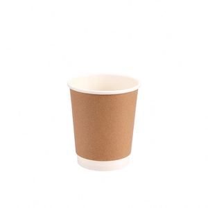 Vaso de Café de Papel Kraft de Doble Pared Negro Biodegradable Desechable con Impresión de Logotipo Personalizado y Tapas de Plástico - Product Image 3