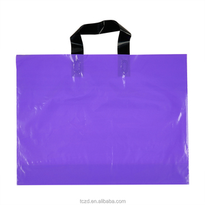 Event Promo Soft Loop Handle Plastic Tote Bag LDPE Custom Logo Boutique Retail Gift Bag for Clothes Shoes Merchandise Packaging