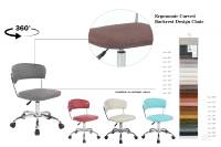 Chaise de bureau pivotante réglable CARLFORD Home Luxury à dossier mi-haut en tissu sergé, design moderne en fausse fourrure pour la maison ou le bureau