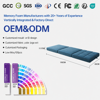 Matelas portable pliable en trois parties OEM/ODM, matelas de sol en mousse à mémoire de forme, tapis de couchage compact pliable, matelas d'appoint pour la maison