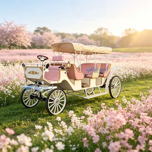 รถม้าไฟฟ้าชมวิวสีชมพูคุณภาพสูงปี 2026 สไตล์เจ้าหญิงซินเดอเรลล่า สามารถปรับแต่งได้ - Product Image 4