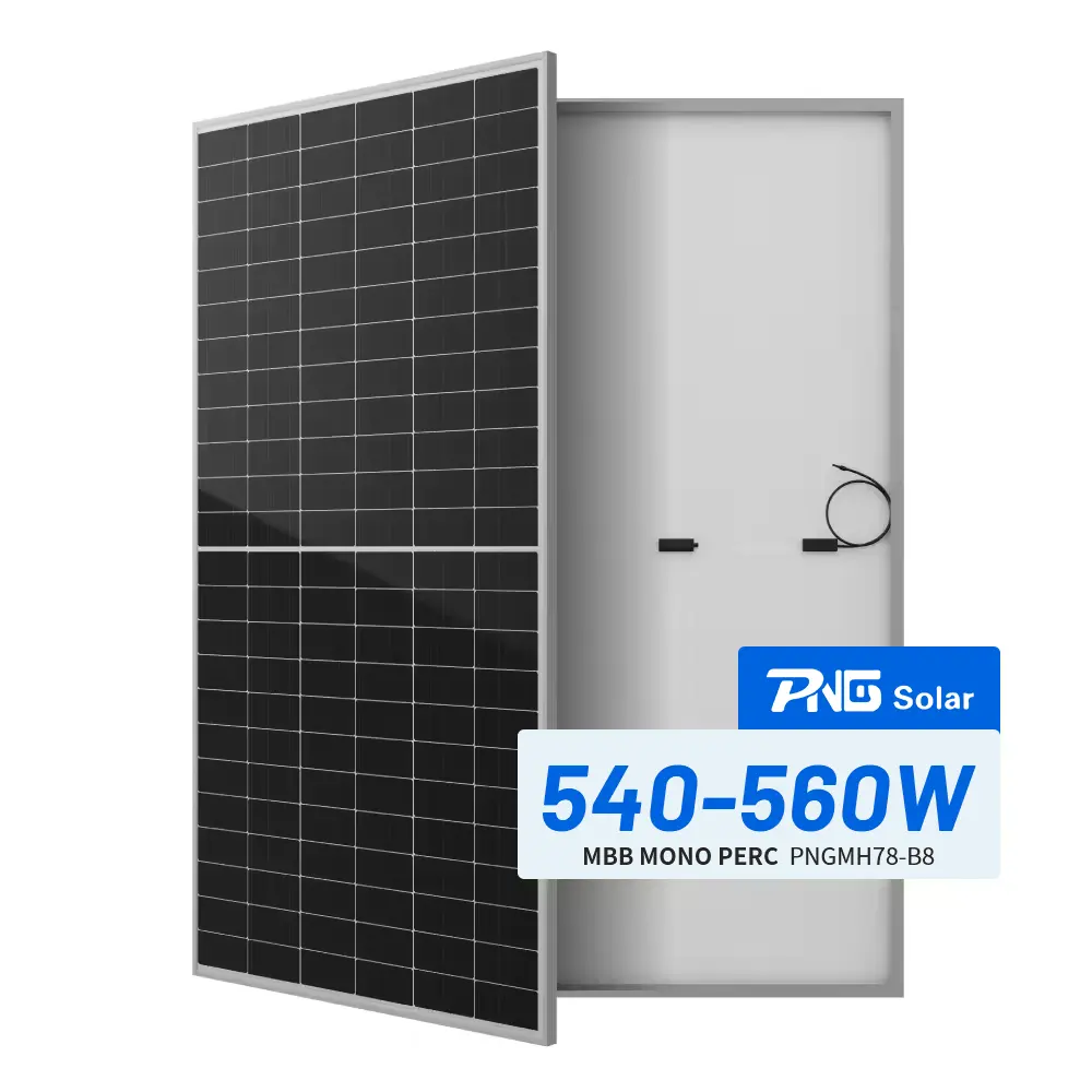 แผงโซลาร์เซลล์ 550 วัตต์แผงโซลาร์เซลล์ Monocrystalline ราคา 500 วัตต์ 440 วัตต์ 450 วัตต์ 480wp PNG 500 วัตต์กรอบสีดํา OEM กล่อง