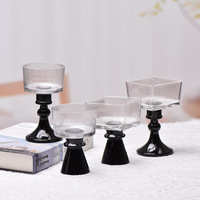 Gobelets à crème glacée et milkshake haut de gamme ; Bols à dessert en verre style Instagram ; Gobelets sphériques pour pudding, yaourt et mousse >3L