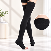 Bas de contention médicaux à hauteur de cuisse, à bout ouvert, à compression graduée, anti-varices, pour femmes