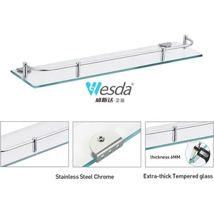 Estante <span class=keywords><strong>de</strong></span> baño flotante <span class=keywords><strong>de</strong></span> vidrio templado Rectangular Wesda, soporte <span class=keywords><strong>de</strong></span> pared <span class=keywords><strong>con</strong></span> borde <span class=keywords><strong>de</strong></span> acero inoxidable, estante <span class=keywords><strong>de</strong></span> ducha montado en esquina - Product Image 4