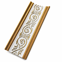 Corniche de plafond en PS de luxe européenne, moulure murale décorative dorée pour la décoration intérieure d'hôtel