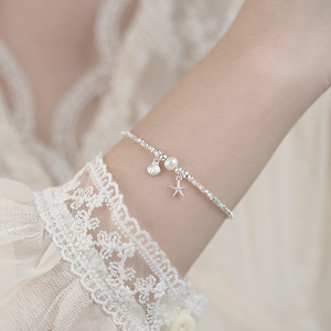 S925 <b>Silver</b> Star Shell <b>Bracelet</b> Fresh and Niche Design Exquisite and Sophisticated Accessory Suitable for Women - Product Image 3