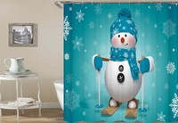 Rideau de douche de haute qualité, 1 pièce, ensemble motif de noël durable, rideau de douche