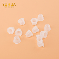 Bouchons ronds en plastique PET transparent non rechargeables avec trou de fixation, blancs, pour emballages cosmétiques, flacons compte-gouttes et gobelets, personnalisables