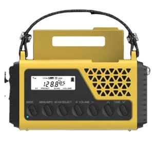 Dab + 방수 핸드 크랭크 날씨 손전등 캠핑 및 하이킹을위한 휴대용 태양 광 발전 비상 라디오
