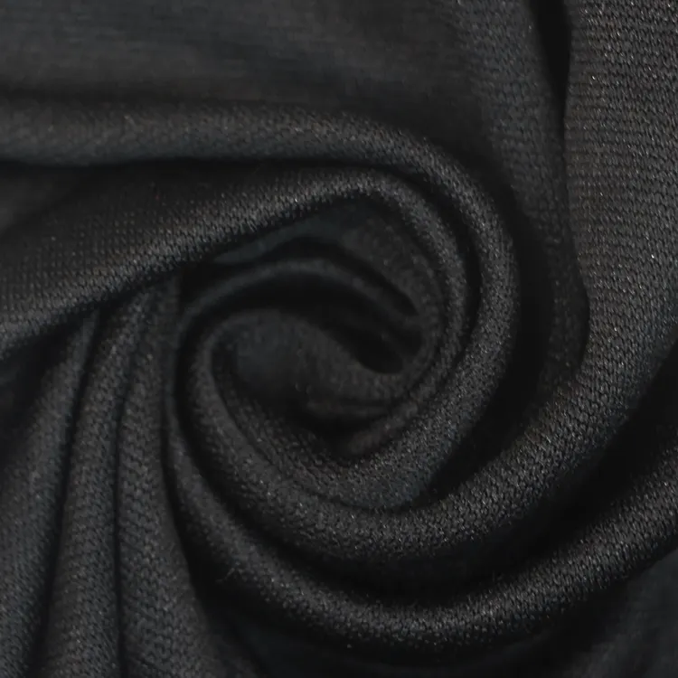 Оптовая цена, популярная трикотажная Черная спортивная ткань drifit pk interlock из 100% полиэстера