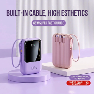 พาวเวอร์แบงค์ชาร์จเร็ว 66W พร้อมสายชาร์จในตัว ความจุ 10000mAh เครื่องชาร์จพกพาสำหรับอุปกรณ์มือถือ - Product Image 1