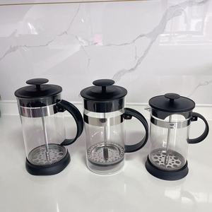 Venta al <span class=keywords><strong>por</strong></span> <span class=keywords><strong>mayor</strong></span> 350/600/1000ml vidrio negro francés prensa café leche té fabricante con émbolo <span class=keywords><strong>de</strong></span> plástico - Product Image 5
