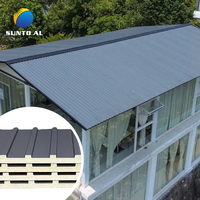 Panneaux sandwich en aluminium isolés avec isolation en PU pour toitures d'entrepôts et d'ateliers, imperméables, ignifuges, matériaux de construction écologiques