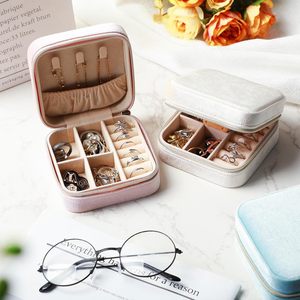 Wholesale <b>Small</b> Travel Jewelry <b>Case</b> Custom Logo Pu Leather Jewelry Box Organizer for Rings Necklace Earrings Storage Display - Product Image 4