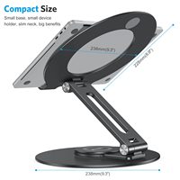 Support pour ordinateur portable réglable avec base rotative à 360 degrés, support ergonomique en aluminium pliable pour MacBook/tous les ordinateurs portables de 10 à 17 pouces