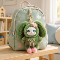 Peluche Lapin Vert à Motif Léopard, Jouet en Peluche à Longues Oreilles, Cadeau pour Enfants