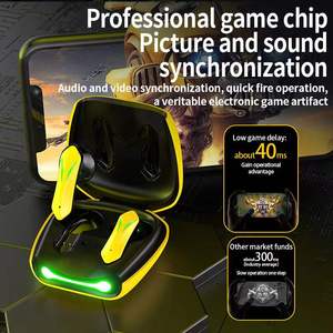 Leadingplus OEM HIFI Stereo E-Thể Thao <span class=keywords><strong>Bluetooth</strong></span> 5.2 Không Dây Ánh Sáng Hơi Thở Chơi Game Trong-Tai Bumblebee Vàng Tai Nghe Tai Nghe Tai Nghe - Product Image 3