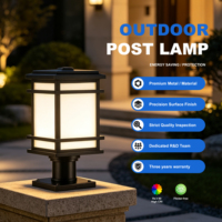 Lámpara de Poste LED Contemporánea para Exteriores, IP44 Impermeable, Carcasa de Aluminio Negro, Garantía de 3 Años, Luz Blanca Neutra de 4100K, para Patio o Puerta
