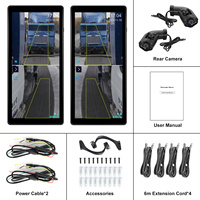 Caméra de recul numérique Podofo 10,36'' avec moniteur filaire IPS IP68 étanche, vision nocturne BSD + 4 caméras pour camions, bus, camping-cars, ODM