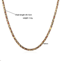 Ensemble de bijoux personnalisé plaqué or en acier inoxydable collier imprimé léopard serpent os chaîne bracelet collier