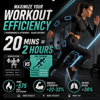Ensemble de fitness intelligent EMS premium 2 pièces, 18 électrodes, respirant, imperméable, séchage rapide, écologique, vêtements de musculation et de tonification