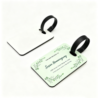 Étiquettes de bagage vierges en MDF double face, grand format, écologiques, durables, pour sublimation, blanches, modernes, avec sangle, pour valises et sacs de voyage