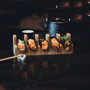 Bandeja Profesional de Madera de Haya para <span class=keywords><strong>Sushi</strong></span> y Tacos, Soporte de Presentación de Alimentos de Grado Restaurante para Rollos Hechos a Mano y Tacos, Ecológico - Product Image 6
