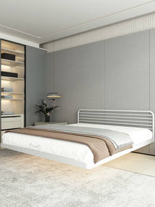 Cama Flotante con Estructura de Hierro Estilo Italiano Minimalista Sin Cabecera, Moderna y Sencilla, Desplegable, para Dormitorio Principal - Product Image 4