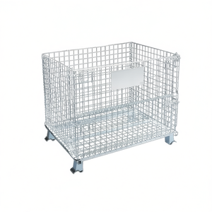 <b>Wire</b> Mesh Storage Cage 100x80x84 Cm With Feet For Cargo <b>Control</b> - Product Image 2