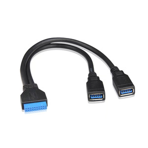 Motherboard <b>USB</b> 3.0 20 Pin <b>To</b> Dual <b>USB</b> Female Extension <b>Cable</b> Dual Port <b>USB</b> 3.0 Connector For PC Expansion - Product Image 2