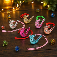 Sifflet d'oiseau en céramique coloré avec cordon, jouet pour enfants, souvenir de voyage, cadeau de fête, vente en gros