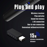 Honcam 2.4G Microphone de jeu sans fil compatible avec l'ordinateur Karaoké Wii PS5 PS4