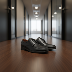 Chaussures habillées en cuir pour hommes Vogatti, modèle 1653, bout rond, lacets, noir, tenue formelle - Product Image 2