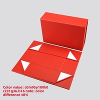 Boîte cadeau rectangulaire pliable à fermeture magnétique, en papier couché 157 g/m², laminé, commandes personnalisées