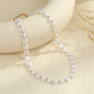 <span class=keywords><strong>Collier</strong></span> élégant pour soirée, perles baroques, <span class=keywords><strong>collier</strong></span> <span class=keywords><strong>ras</strong></span> du <span class=keywords><strong>cou</strong></span> en forme <span class=keywords><strong>de</strong></span> cœur, plaqué or, acier inoxydable, bijoux pour mariage - Product Image 4